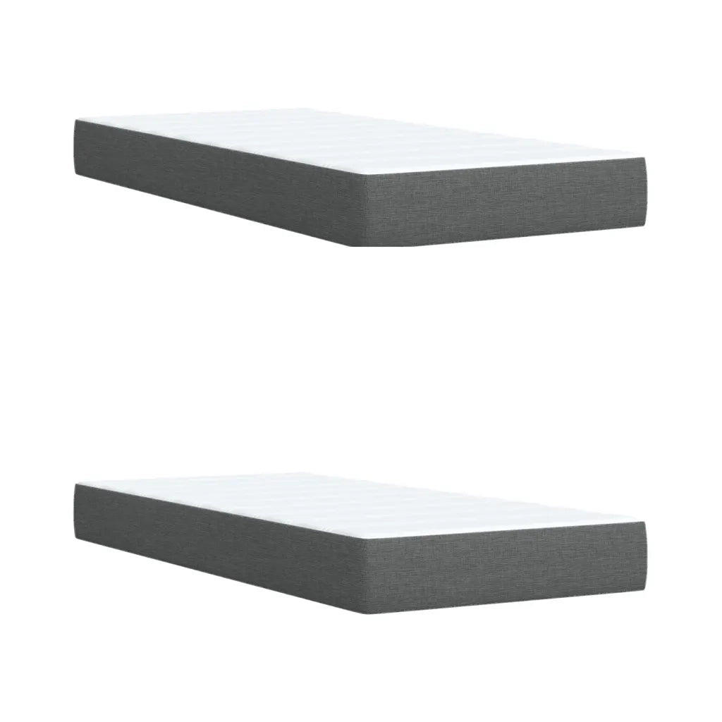 Giroletto a Molle con Materasso Grigio Scuro 200x200 cm Tessuto 3285989