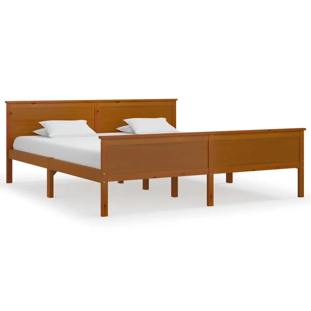 Giroletto-Struttura Letto Marrone Ambra in Legno Massello di Pino 180x200 cm