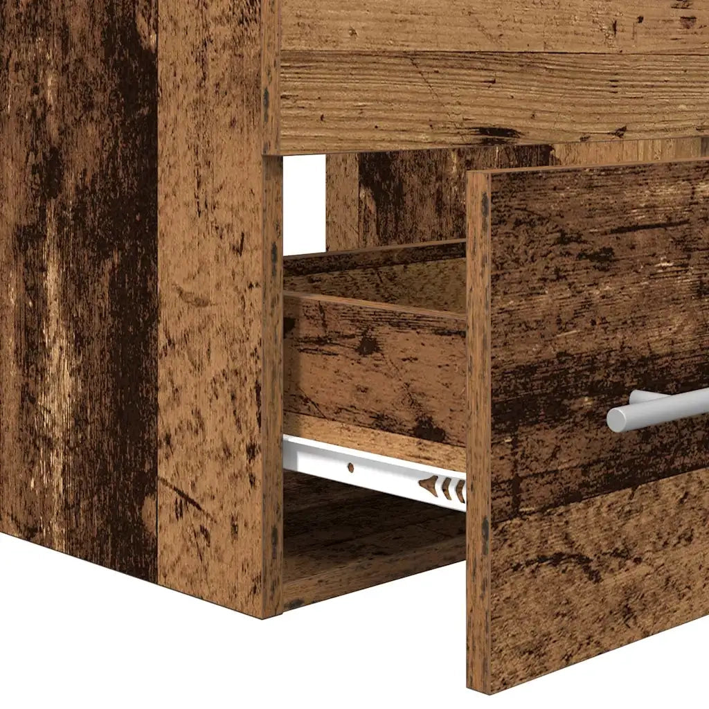 Set di mobili per il bagno con cassetto 2 pcs Legno vecchio