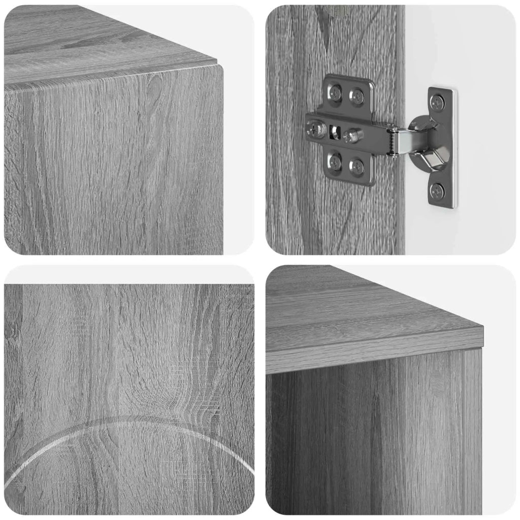 Set mobili da bagno 3 pz Sonoma grigio Legno ingegnerizzato 3433061