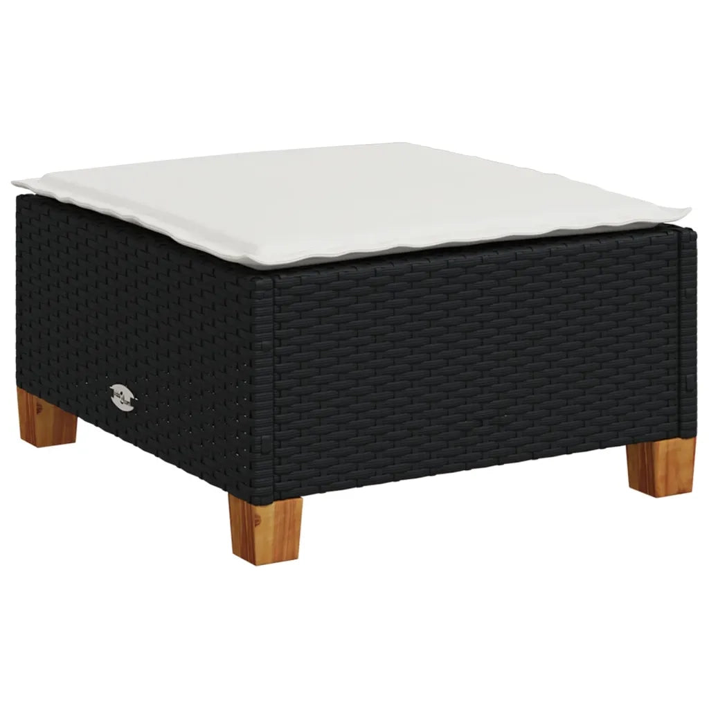 Set Divani da Giardino con Cuscini 8 pz Nero in Polyrattan