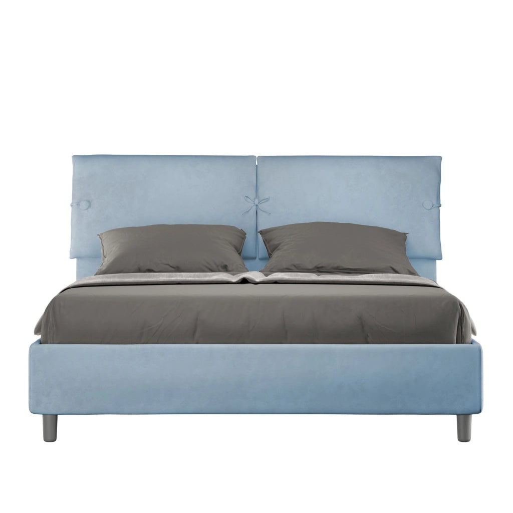 Letto Matrimoniale 160x210 cm con Rete e Contenitore Sleeper Azzurro
