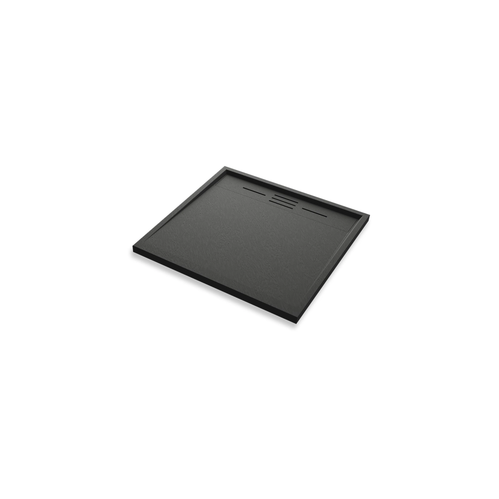 Piatto doccia 80x80 effetto pietra colore nero | Spanios