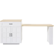 Tavolo da pranzo estensibile con 1 cassetto e vani aperti; per cucina e soggiorno; bianco; 133 × 70 × 93;5 cm