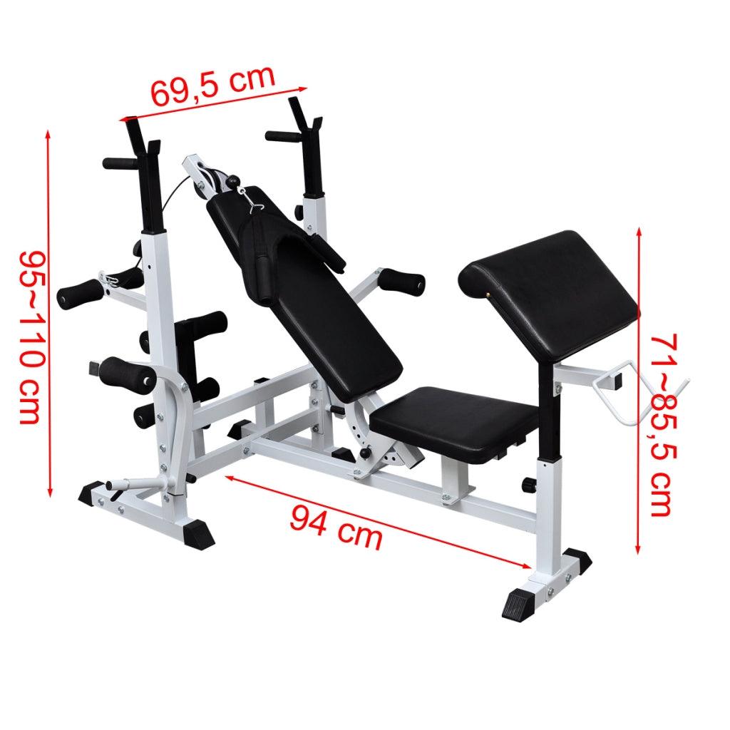 Panca universale con supporto per bilanciere per sport fitness e bodybuilding 0702057