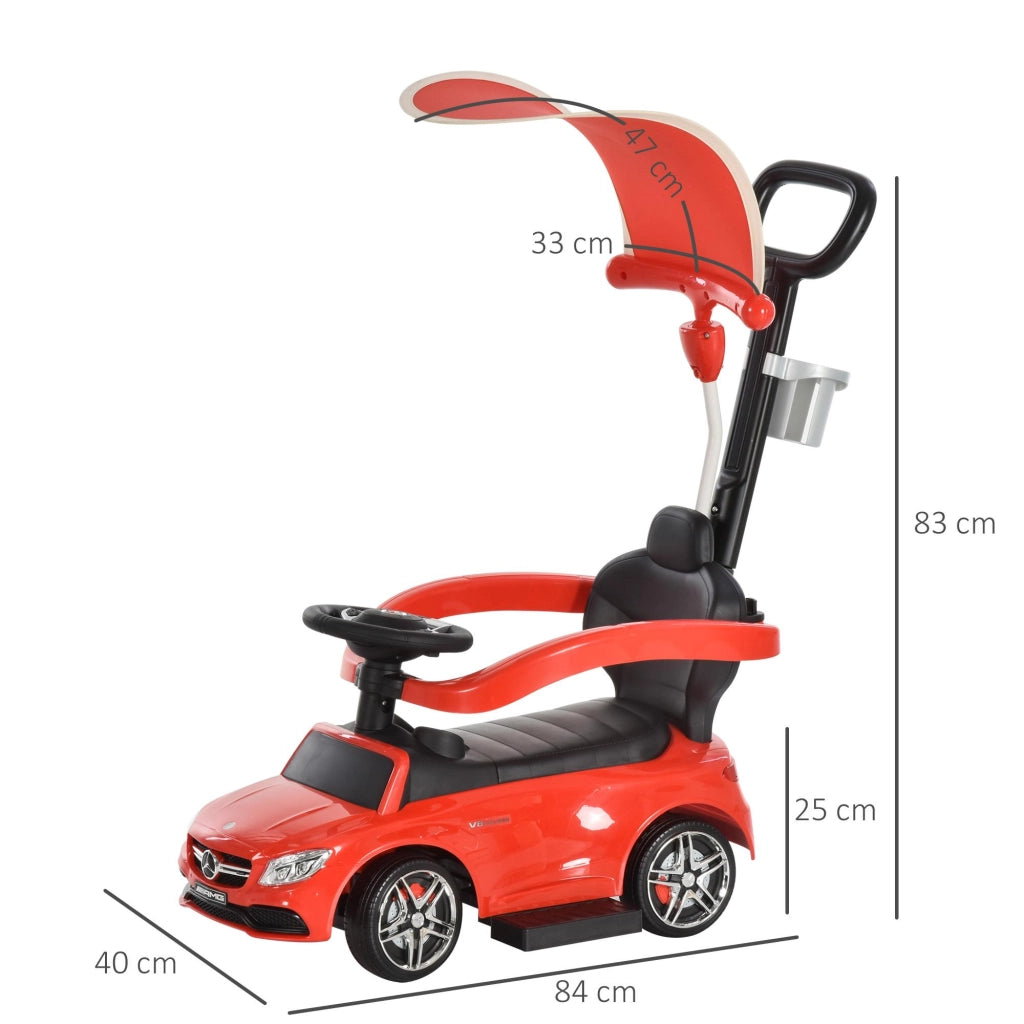 Auto Macchina Cavalcabile per Bambini con Maniglione con Licenza Mercedes AMG Rossa