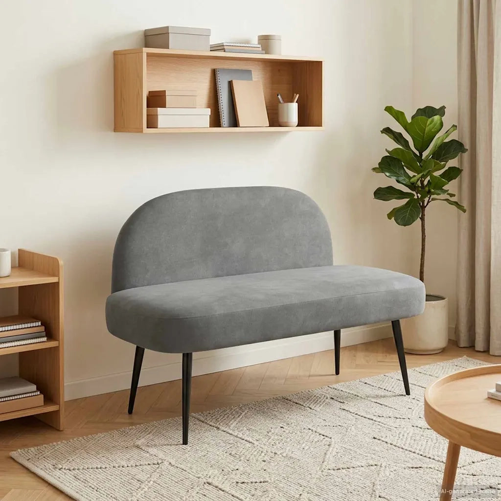 Panchina imbottita con schienale Grigio scuro 110 x 60 x 76 cm