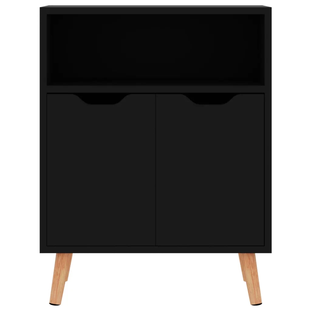 Credenza | Madia | Buffet da pranzo | Armadio da pranzo Nero Lucido 60x30x72 cm in Legno Multistrato