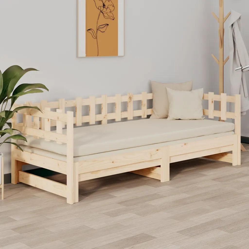 Dormeuse Estraibile 2x(90x200) cm Legno Massello di Pino cod mxl 57008