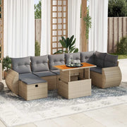 Set Divano da Giardino 5 pz con Cuscini Beige Polyrattan Acacia 3328067