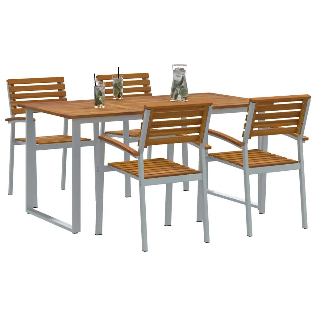 Set da Pranzo per Giardino 5 pcs Grigio 3284345