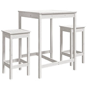 Set Bar da Giardino 3 pz | Set Salotto da Giardino Bianco in Legno Massello di Pino
