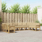 Set di divani da esterno 10 pz Bianco e Beige 3388282