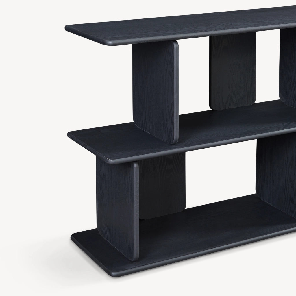 Scaffale da Terra Gäljami con 4 Scomparti Aperti 160 x 35 x 74 cm - Nero [en.casa]