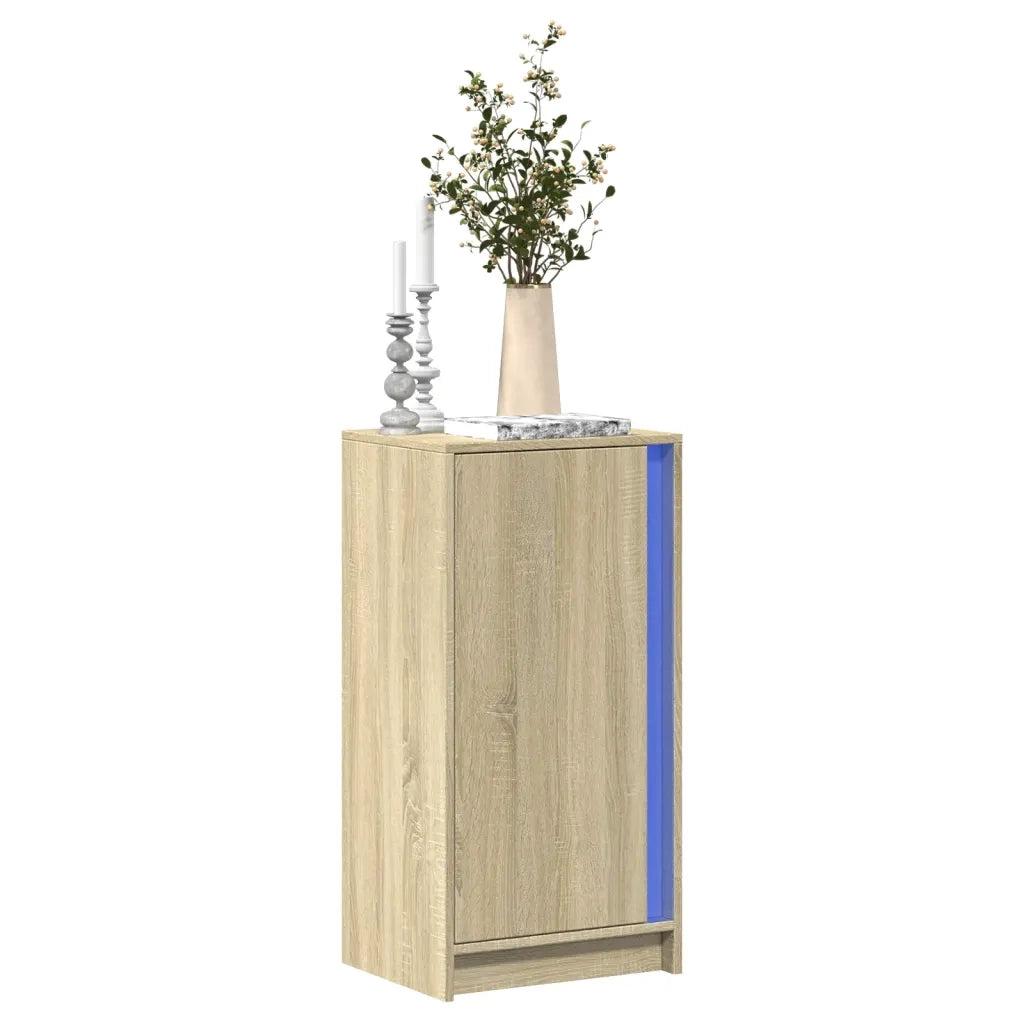 Credenza con LED-Buffet-Armadio da cucina Rovere Sonoma 42,5x34x85 cm Legno Multistrato