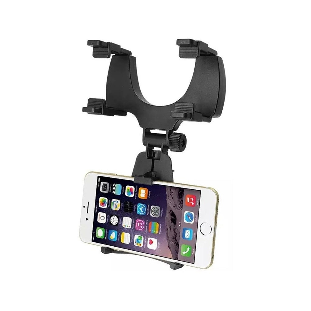 Trade Shop - Porta Cellulare Supporto Da Specchietto Retrovisore Auto Navigatore Regolabile -