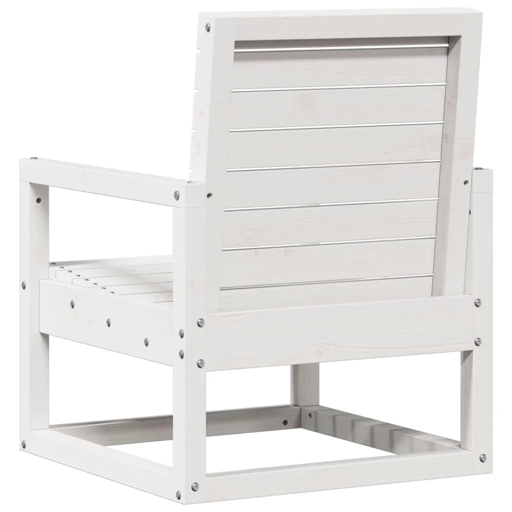 Set Salotto da Giardino 3 pz | Set di Mobili da Esterno Bianco in Legno Massello di Pino