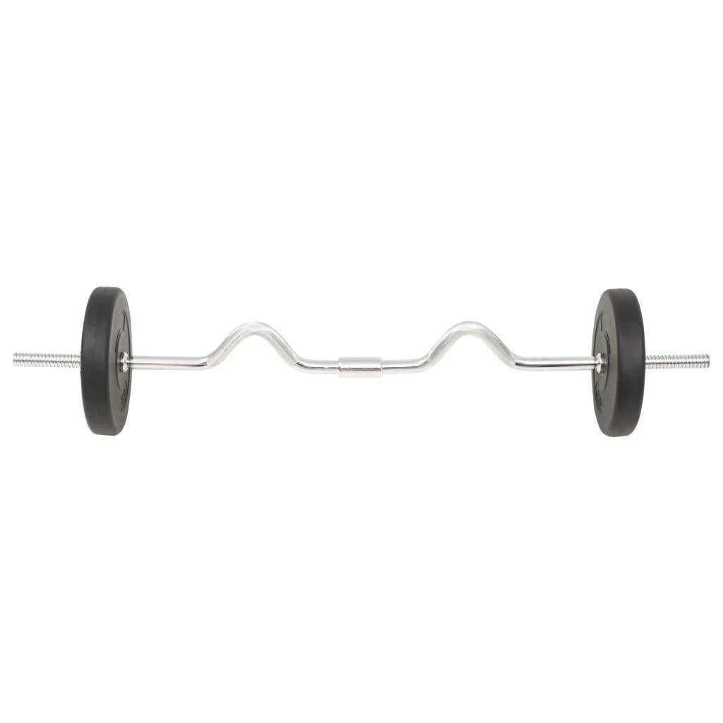 Set di manubri e bilanciere ondulato da 30 kg per fitness e bodybuilding nero 02_0000746