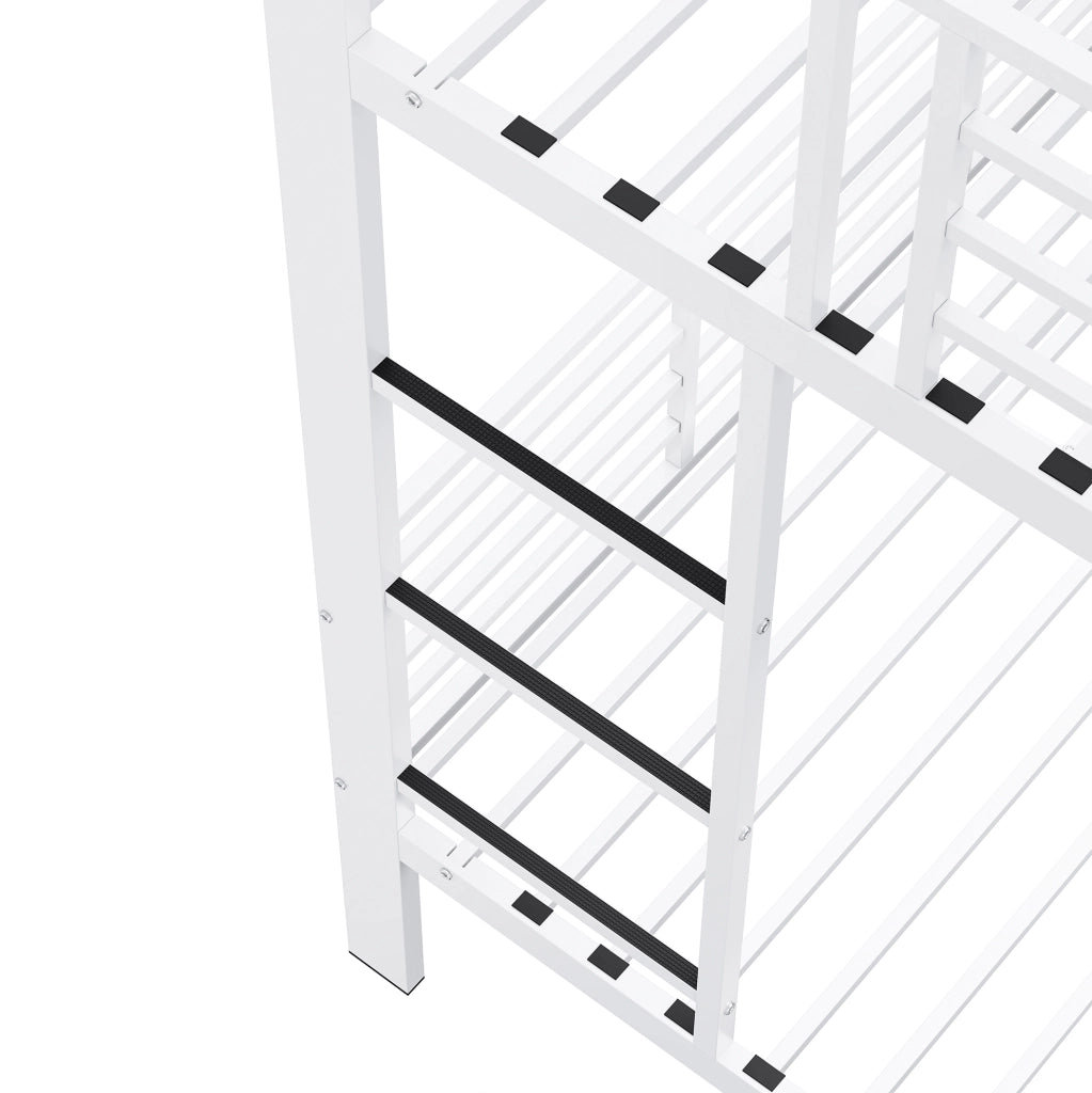 Letto a castello in metallo 140 x 200 cm bianco opaco