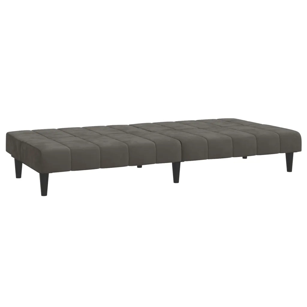 Divano Letto a 2 Posti Grigio Scuro in Velluto 375842
