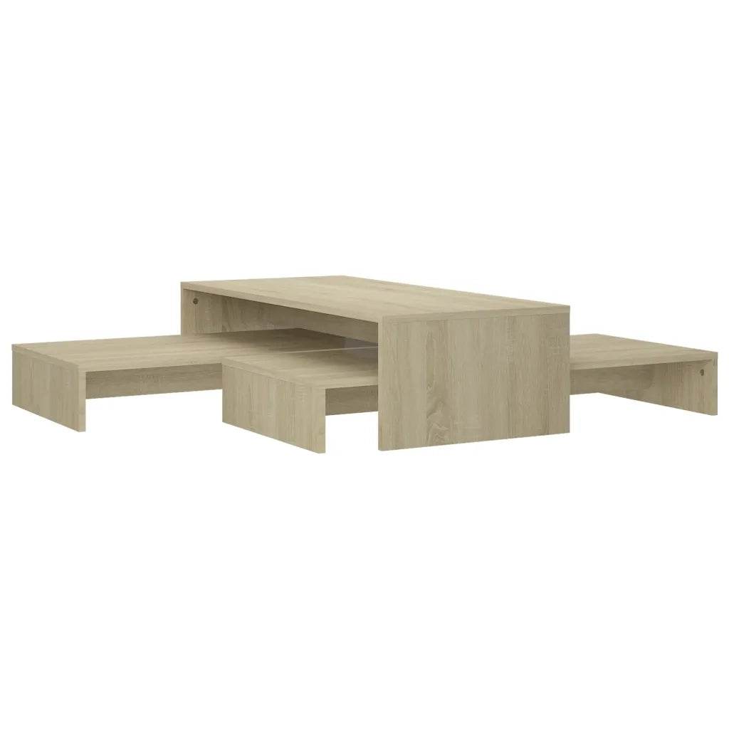 Set Tavolini Estraibili Rovere Sonoma 100x100x26,5 Multistrato 806798