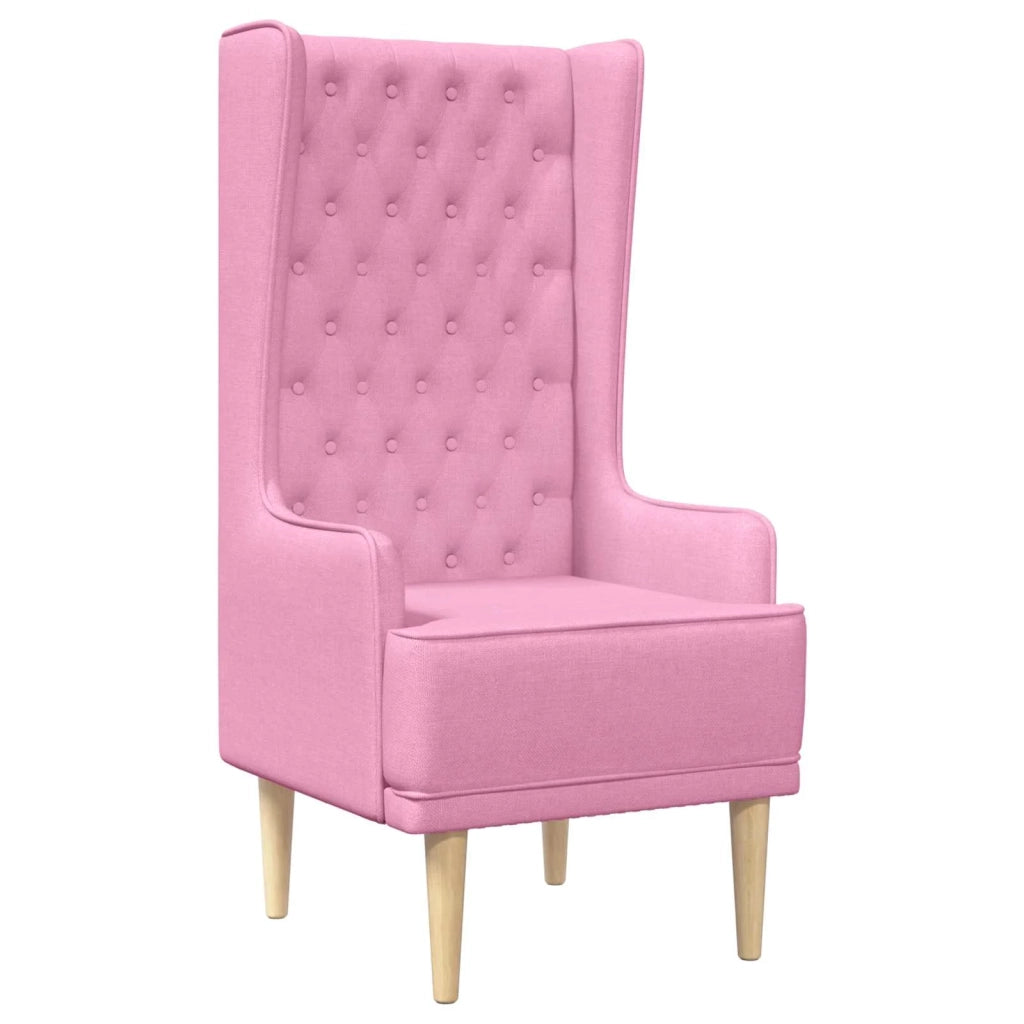 Sedia a schienale alto trapuntata a bottoni Rosa Tessuto 42042490