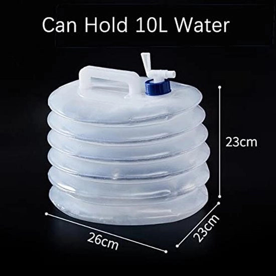 Contenitore d'acqua 10L - Opvougabile - BPA libero - Portatile - Contenitore d'acqua per campeggio - Con rubinetto - Beccuccia impermeabile - Ombrello per acqua