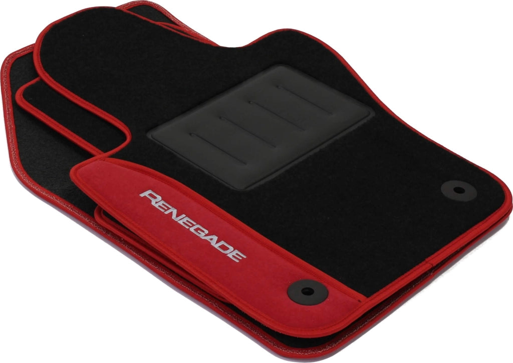 COLOR0000053R , ROSSO , Jeep Renegade dal 2015-2018 distanza fissaggi tappeto anteriore lato passeggero 18,5 Cm (4 Fix O