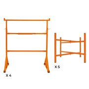 Cavalletti x4 + Supporti Tavola Malta x5 50cm Acciaio Heavy Duty