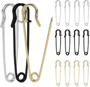 Set di chiodi di sicurezza 70 mm - Pacchetto da 15 grandi chiodi di sicurezza - Punti robusti per stoffe pesanti - Ideali per cucire/serrare - Meccanismo di blocco per sicurezza - Ago con puntina
