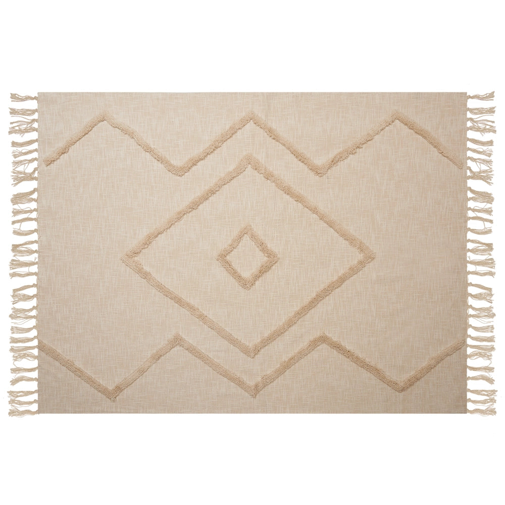 Coperta in cotone naturale 130 x 180 cm copriletto boho