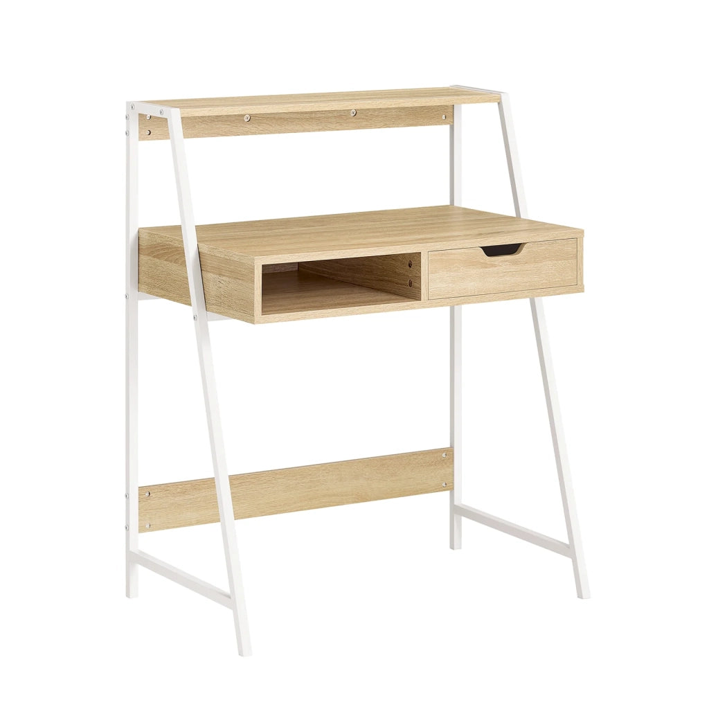 Scrivania Piccola con libreria, cassetto e cubo Misura del Piano del Tavolo L76*P50*A75 cm FWT63-N