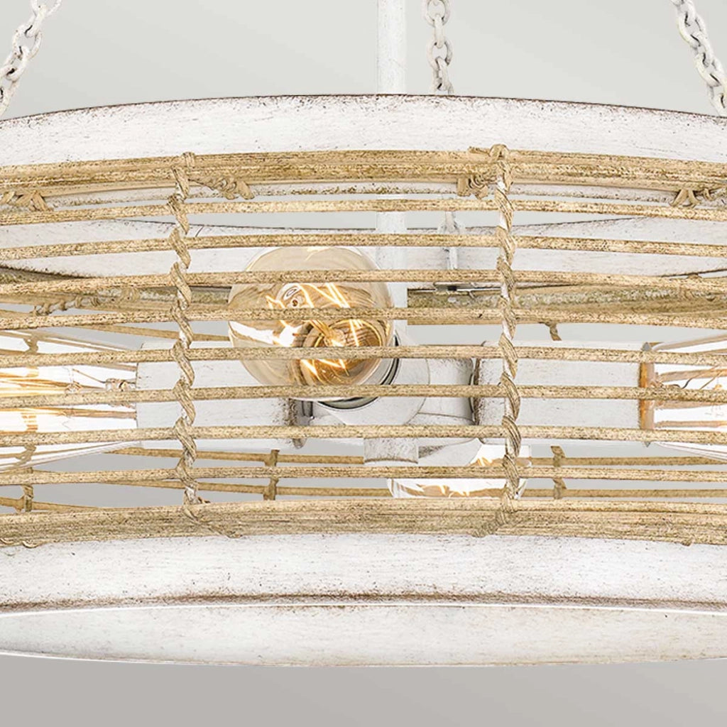 Lampada a sospensione Waylon Quoizel Ø50 bianco/beige 4xE27