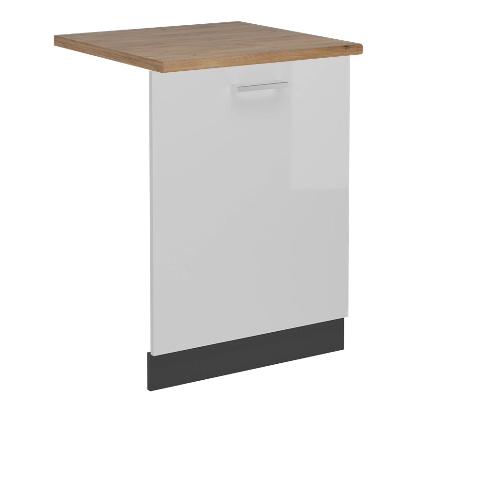 Pannello frontale R-Line Bianco lucido/Antracite 60 cm, PL Rovere Vicco