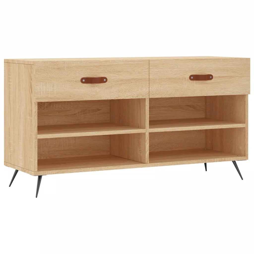 Panca Porta Scarpe | Scarpiera | Mobile per scarpe Rovere Sonoma 102x35x55 cm Legno Multistrato