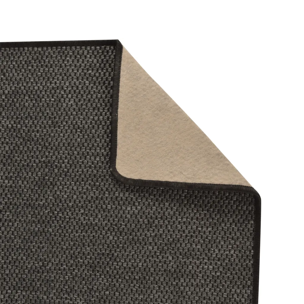 Tappeto Corsia Aspetto Sisal Antracite 80x250 cm 355781