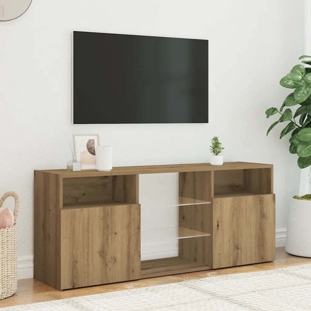 Mobile Porta TV con LED Artigianale 120x30x50 cm Multistrato 856352