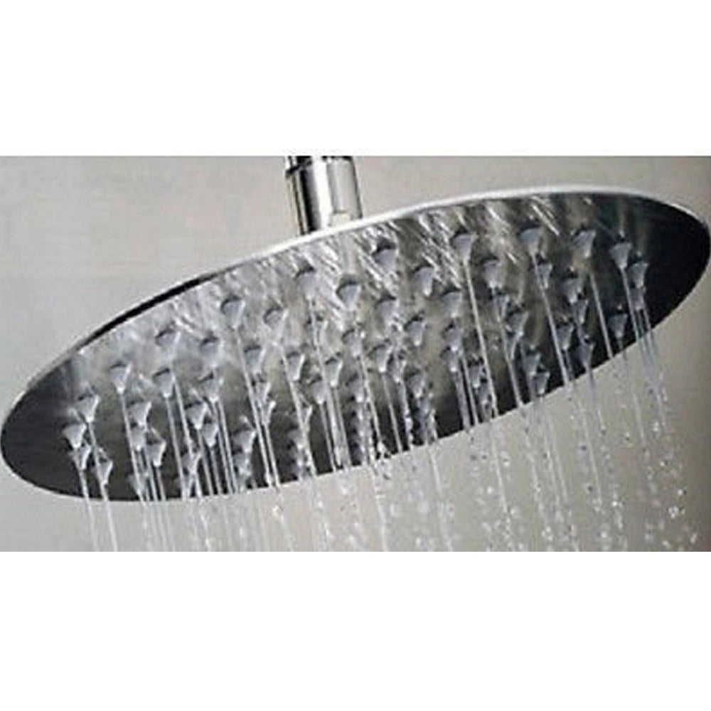 Trade Shop - Soffione Doccia Rotondo Tondo 20 Cm Bagno Effetto Pioggia Sottile Cromato Shower -