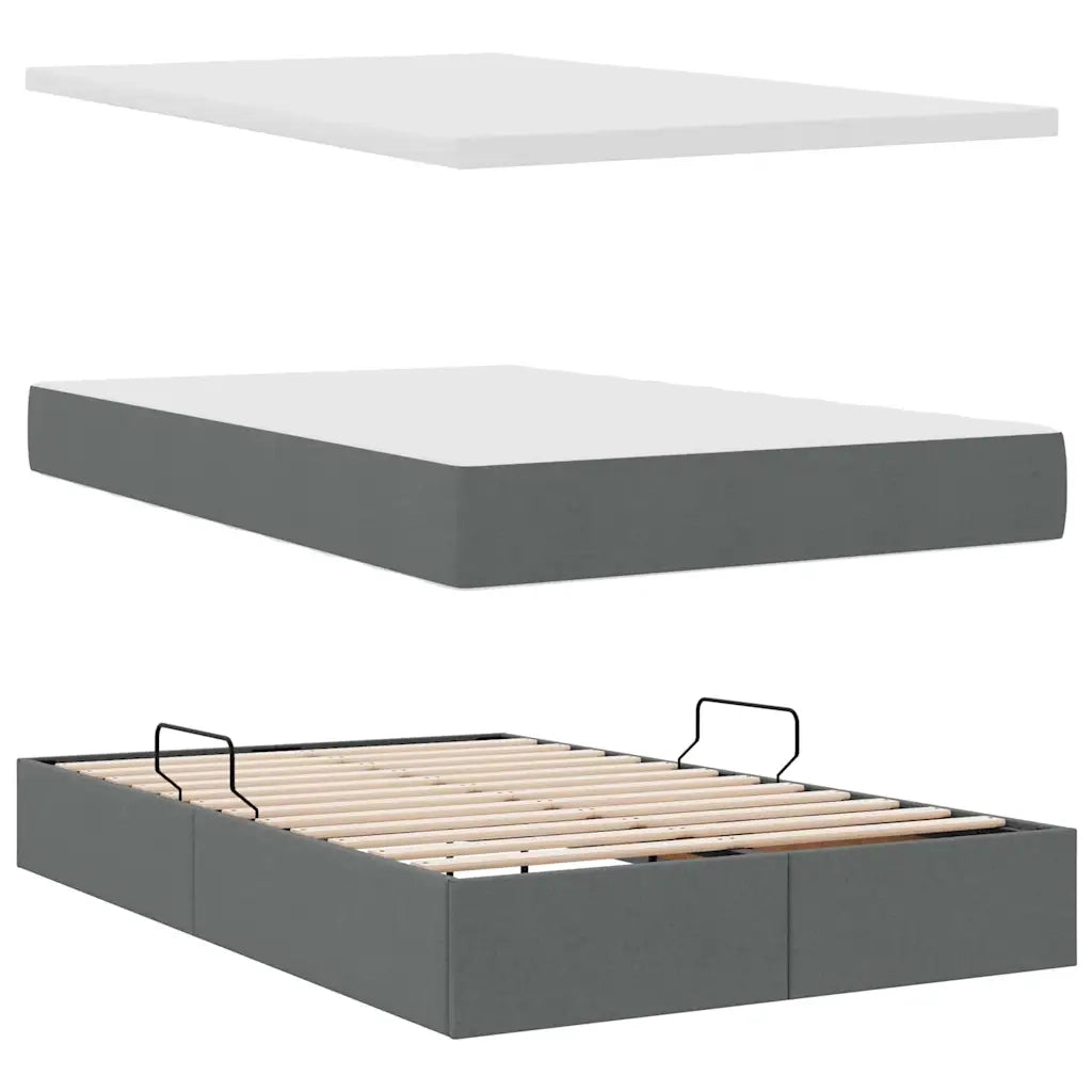 Letto con contenitore e materasso Grigio scuro 120 x 190 cm 3371767