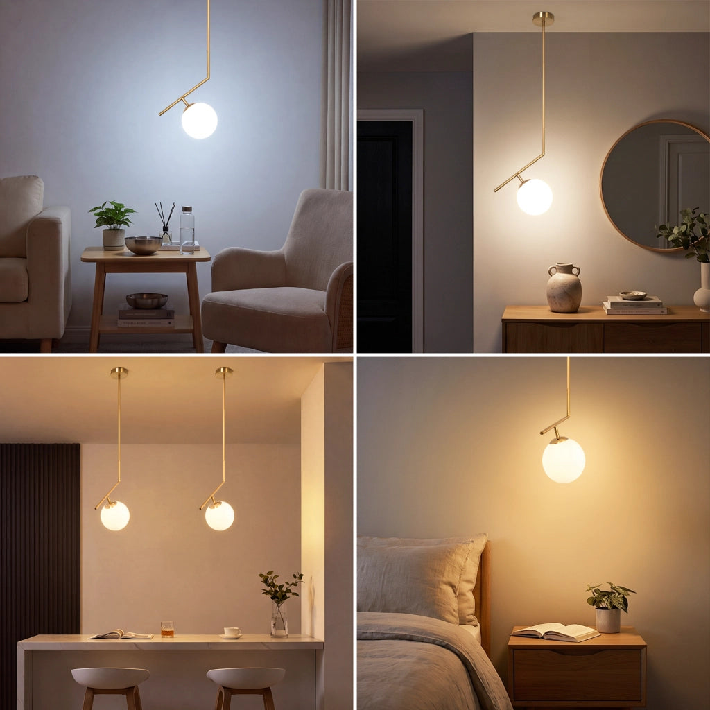 ZMH Lampada a Sospensione 1 Luce Vetro G9 Moderna per Camera Soggiorno senza lampadine