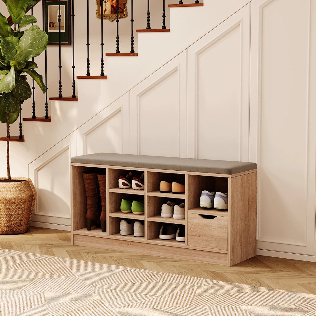 Scapino con panca in stile loft, per ingresso, con cassetto 100 cm
