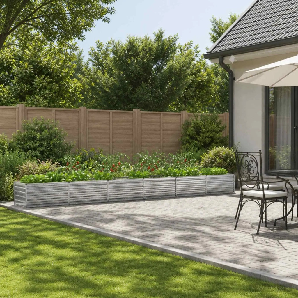 Letto rialzato da giardino Argento 600 x 80 x 55 cm 8006456