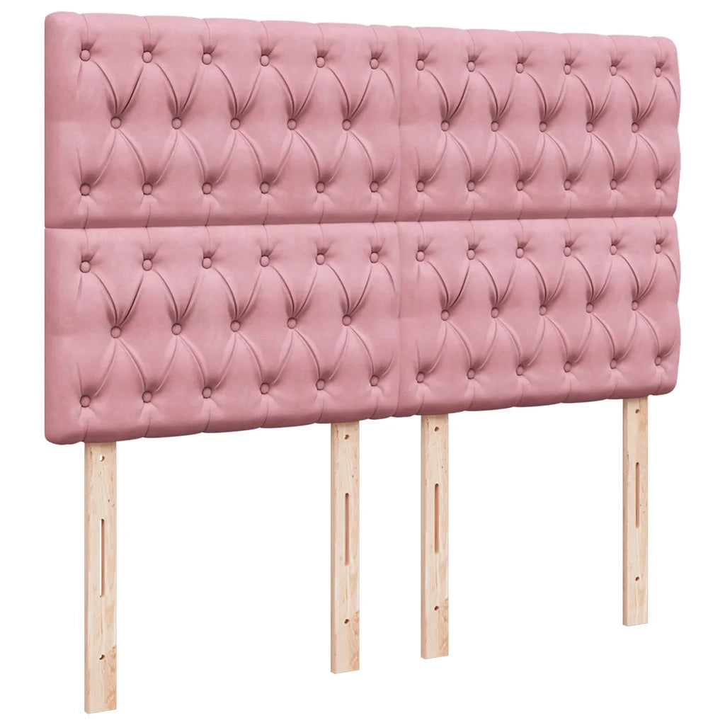 Giroletto a Molle con Materasso Rosa 140x200 cm in Velluto 3294669