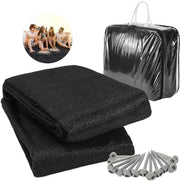 Materasso da Campeggio per Pic-Nic 400x400cm Nero HDPE Impermeabile a Umidità 13 Pennelli per Terra