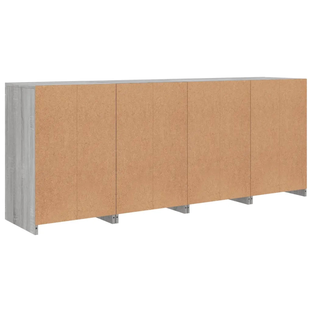 Credenza | Madia | Buffet da pranzo | Armadio da pranzo con Luci LED Grigio Sonoma 164x37x67 cm