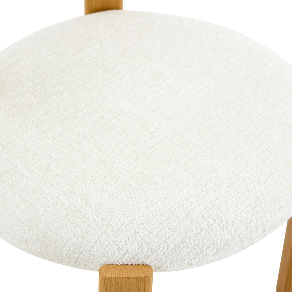 Sedia da pranzo con schienale ergonomico e seduta imbottita in sherpa bianco
