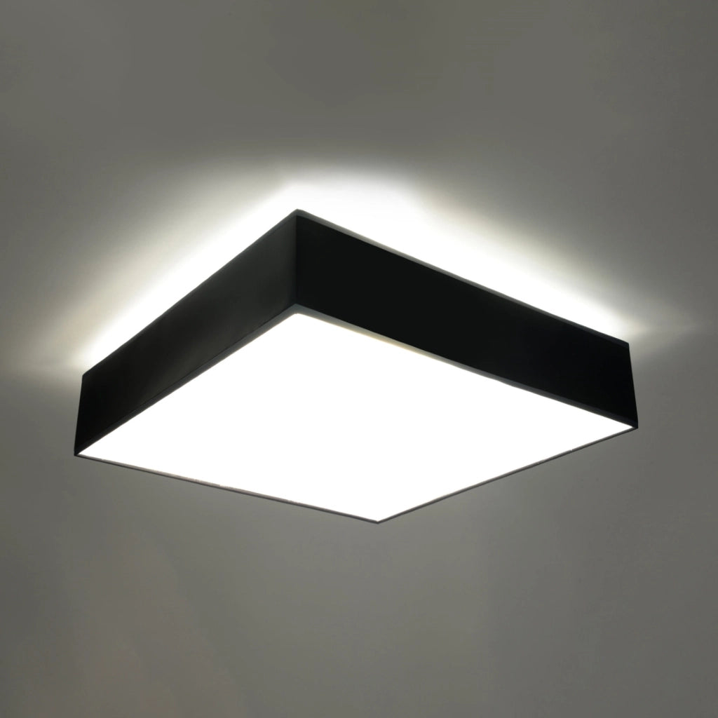 Lampada da soffitto HORUS in PVC nero quadrato 3x15W LED moderno minimalista