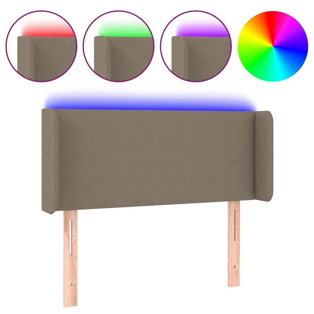 Testiera a LED Tortora 93x16x78/88 cm in Tessuto 3122942