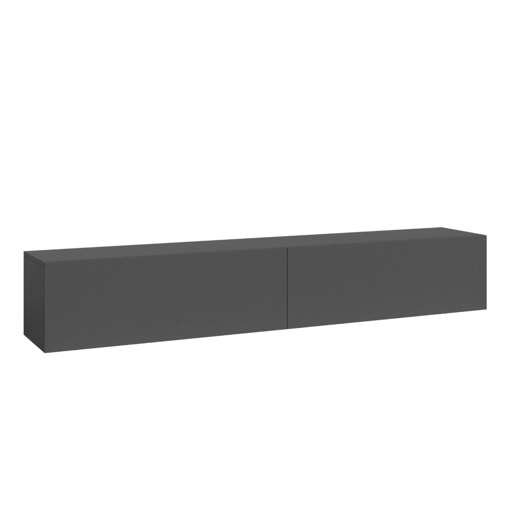 Mobile Pensile Evaton Porta TV da Parete 180 x 32 x 30 cm - Grigio Scuro Opaco [en.casa]