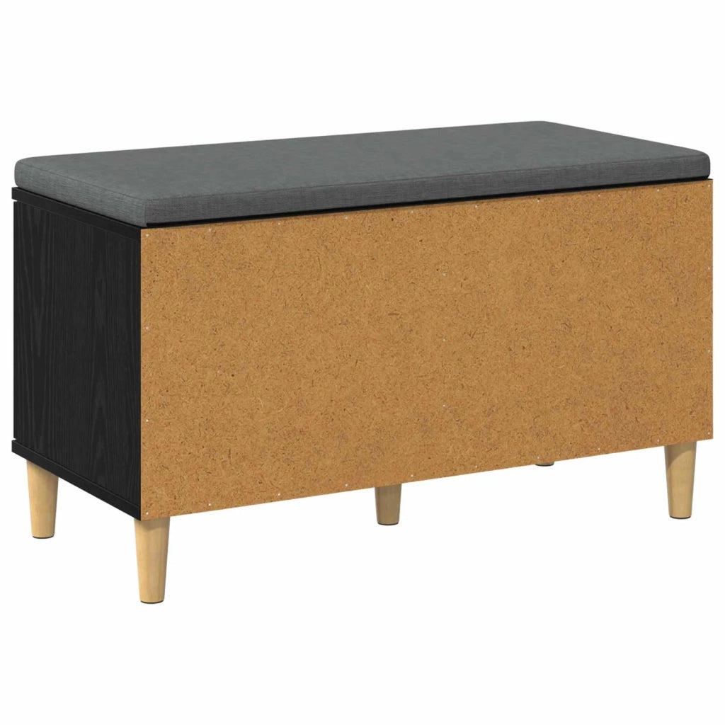 Panca per ingresso con cuscino Rovere Nero 80 x 38 x 46 cm 891529